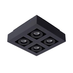 Laagste prijs - Lucide PlafondspotXirax 4 x 5W zwart - 09119/21/30