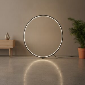 Laagste prijs - Lyora VloerlampRing zwart Ø 79cm - 110264
