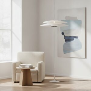 Laagste prijs - Lyora VloerlampOlea design wit Ø 35cm - 110844
