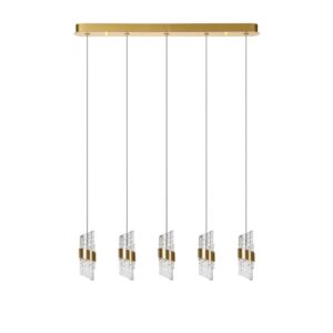Laagste prijs - Lucide Design hanglampKligande 5-lichts goud recht - 13496/35/02