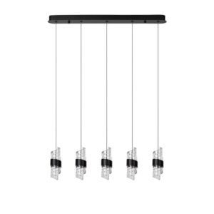 Laagste prijs - Lucide Design hanglampKligande 5-lichts zwart recht - 13496/35/30