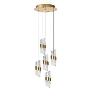 Laagste prijs - Lucide Design hanglampKligande 5-lichts goud rond - 13496/36/02