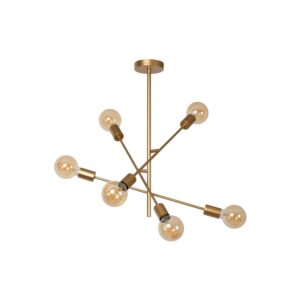 Laagste prijs - Lucide PlafondlampLester 6-lichts goud - 21119/06/02