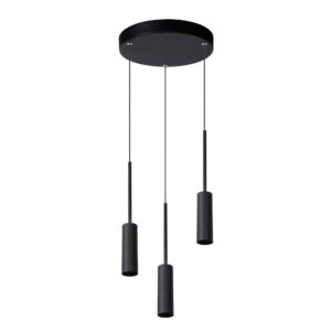 Laagste prijs - Lucide 3-lichts design hanglampTubule zwart - 24401/21/30