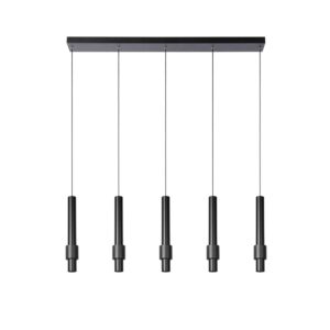 Laagste prijs - Lucide Strakke hanglampMargary 5-lichts zwart - 24402/30/30