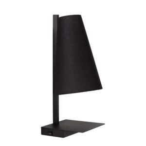 Laagste prijs - Lucide Design bedlampjeGregory zwart met USB oplaadpunt - 30295/01/30