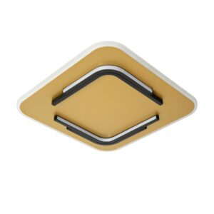 Laagste prijs - Lucide Design plafonniereAndreas 40 x 40cm - 30W zwart met goud - 44114/30/02