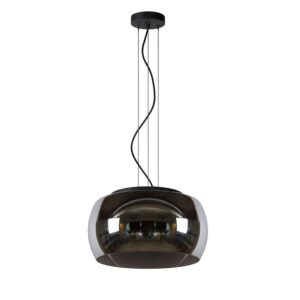 Laagste prijs - Lucide Design hanglampOlivia Ø 40cm zwart met smoke glas - 45401/40/65
