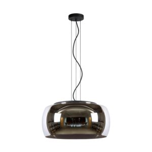 Laagste prijs - Lucide Design hanglampOlivia Ø 50cm zwart met smoke glas - 45401/50/65