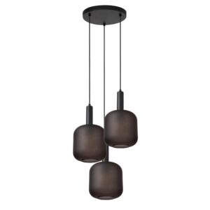 Laagste prijs - Lucide Zwarte hanglampEloise 3-lichts rond - 45405/13/30