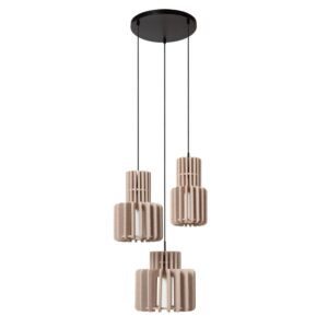 Laagste prijs - Lucide Design hanglampRollo 3-lichts zand bruin - 45491/13/41