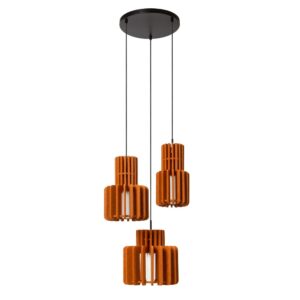 Laagste prijs - Lucide Design hanglampRollo 3-lichts terracotta - 45491/13/55