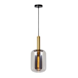 Laagste prijs - Lucide Design hanglampJoanet Ø 22cm goud en smoke glas - 45494/01/65