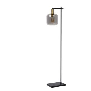 Laagste prijs - Lucide VloerlampJoanet zwart met smoke glas - 45794/01/65