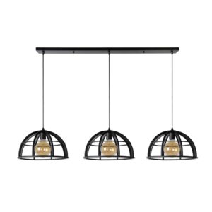 Laagste prijs - Lucide 3-lichts hanglampDikra industrieel zwart - 76464/03/30