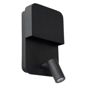 Laagste prijs - Lucide BedlampjeBoxer zwart met USB oplaadpunt - 79200/08/30
