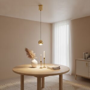 Laagste prijs - Artdelight Hanglamp bolMiami goud Ø 10cm - HL MIAMI WG