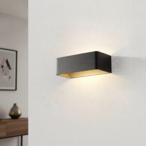 Laagste prijs - Artdelight Design wandlampMainz rechthoek zwart goud - WL MAINZ ZW-MG