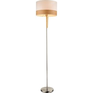 Laagste prijs - Globo VloerlampChipsy met houtlook Ø 40cm - 15221S
