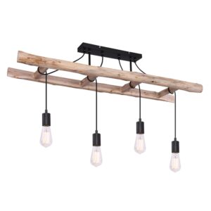 Laagste prijs - Globo 4-lichts hanglampIrmgard hout 80cm - 15348-4D
