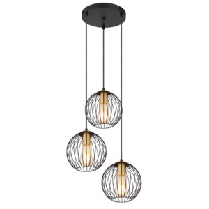 Laagste prijs - Globo Zwarte draadlampEusebius design - 15589-3H