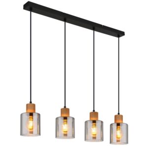 Laagste prijs - Globo Design hanglampAleidis 4-lichts zwart - 15768-4
