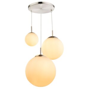 Laagste prijs - Globo Design hanglampJoel nikkel met wit - 1581-3