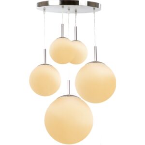 Laagste prijs - Globo Design hanglampBalla 5-lichts nikkel met wit - 1581-5