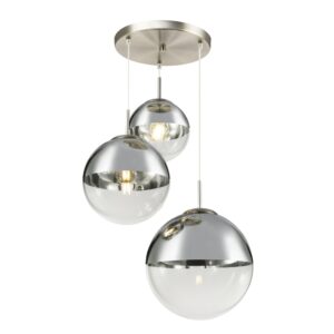 Laagste prijs - Globo 3-lichts hanglampVarus nikkel - 15851-3