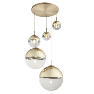 Laagste prijs - Globo 5-lichts hanglampVarus goud - 15855-5