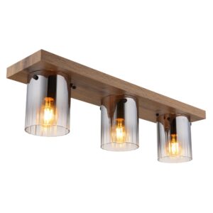 Laagste prijs - Globo PlafondlampUnderwood hout 3-lichts - 15915-3
