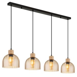 Laagste prijs - Globo 4-lichts hanglampSwanson zwart - 15979-4H