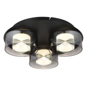 Laagste prijs - Globo Design plafondlampBelinda 3-lichts zwart - 16024-3D
