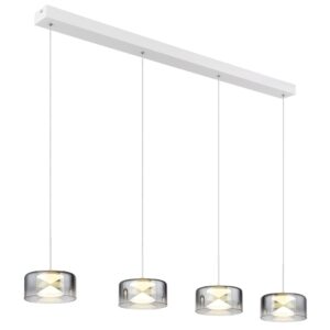 Laagste prijs - Globo Design hanglampBelinda 4-lichts wit met smoke glas - 16024-4WR