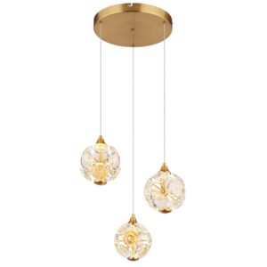 Laagste prijs - Globo 3-lichts hanglampVirina goud Ø 65cm - 16047-3H