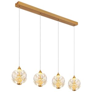 Laagste prijs - Globo 4-lichts hanglampVirina goud - 16047-4H