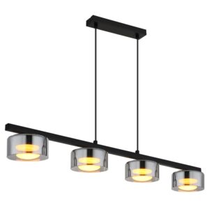 Laagste prijs - Globo Design hanglampHiggins 4-lichts zwart - 16055-4HS