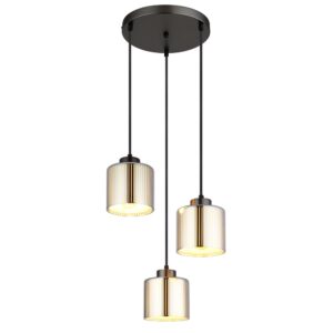 Laagste prijs - Globo Design hanglampFelicia gunmetal 3-lichts - 16056-3HR