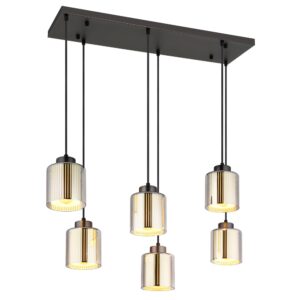 Laagste prijs - Globo Design hanglampFelicia gunmetal 6-lichts - 16056-6H