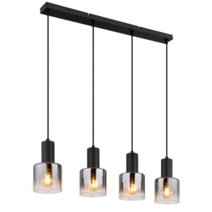 Laagste prijs - Globo Design hanglampJack 4-lichts zwart - 30400408
