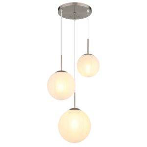 Laagste prijs - Globo Design hanglampKop nikkel 3-lichts rond - 30529301