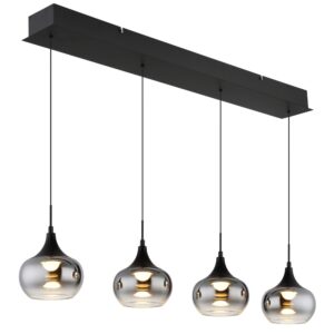 Laagste prijs - Globo Design hanglampLui 4-lichts zwart - 31440408