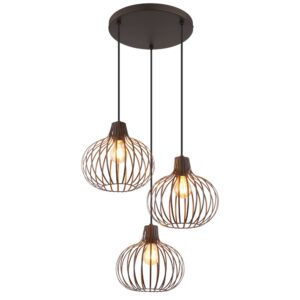 Laagste prijs - Globo Design hanglampMateo 3-lichts roest briun - 33379311