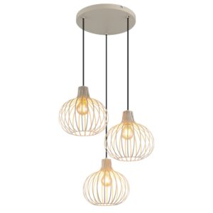 Laagste prijs - Globo Design hanglampMateo 3-lichts rond crème - 33379319
