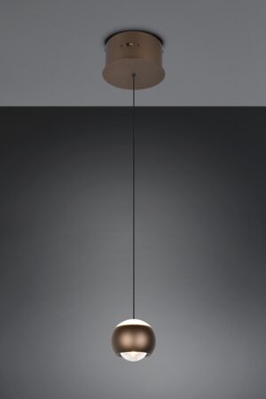 Laagste prijs - Trio Led hanglampOrbit 1-lichts platinum bruin - 344410147
