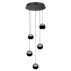 Laagste prijs - Steinhauer 5-licht vide hanglampBelluno led - zwart met glas - 4585ZW