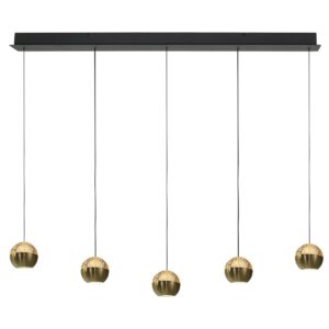 Laagste prijs - Steinhauer 5-licht eettafel hanglampBelluno led - messing goud met glas - 4586ME