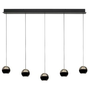 Laagste prijs - Steinhauer 5-licht eettafel hanglampBelluno led - zwart met glas - 4586ZW