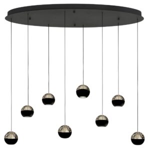 Laagste prijs - Steinhauer Ovale hanglampBelluno 8-lichts led - zwart - 4591ZW