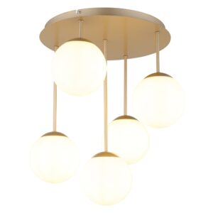 Laagste prijs - Globo 5-lichts plafondlampHarmon champagne - 47441-5CH